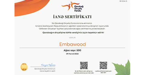 EMBAWOOD MMC-yə sertifikat təqdimatı